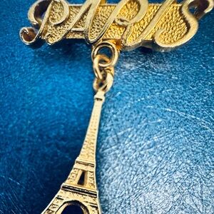 Goldtone Paris Eiffel Tower Brooch Vintage